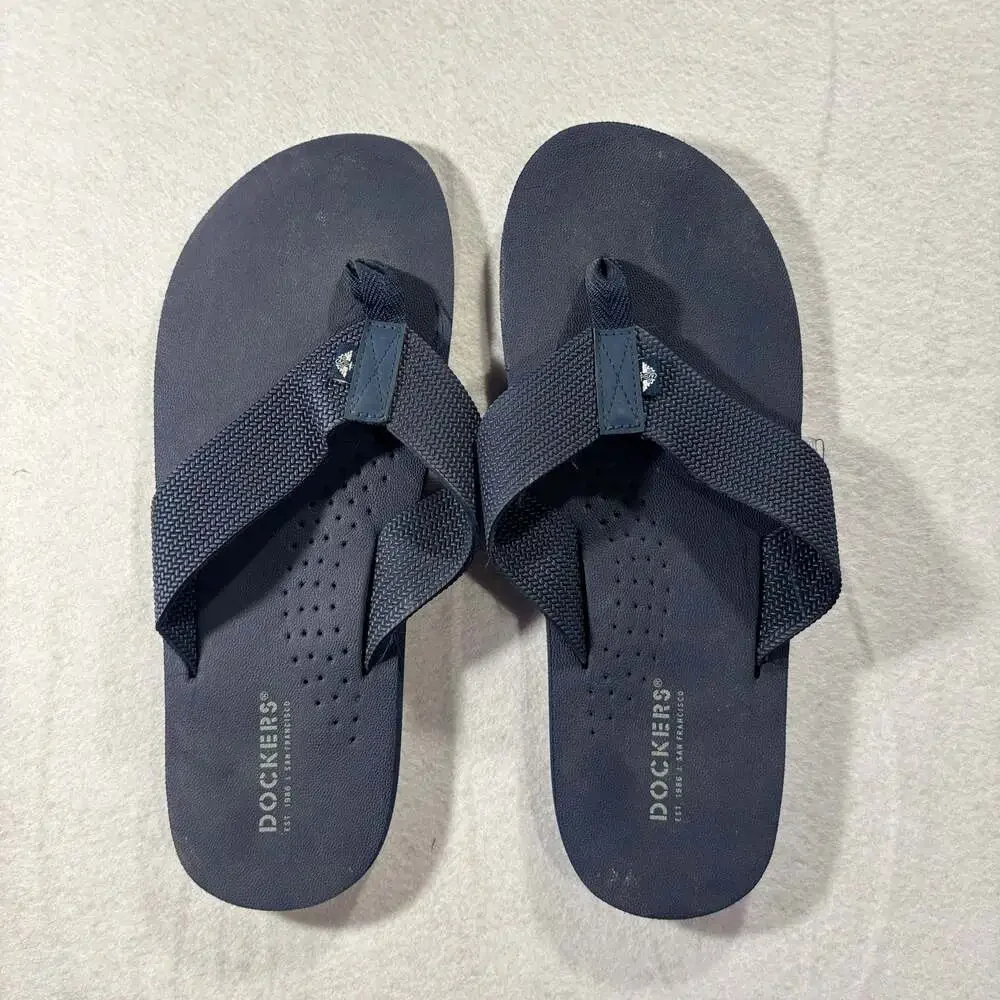 Dockers Men's Navy Blue Webbing Strap Flip Flop Sandals